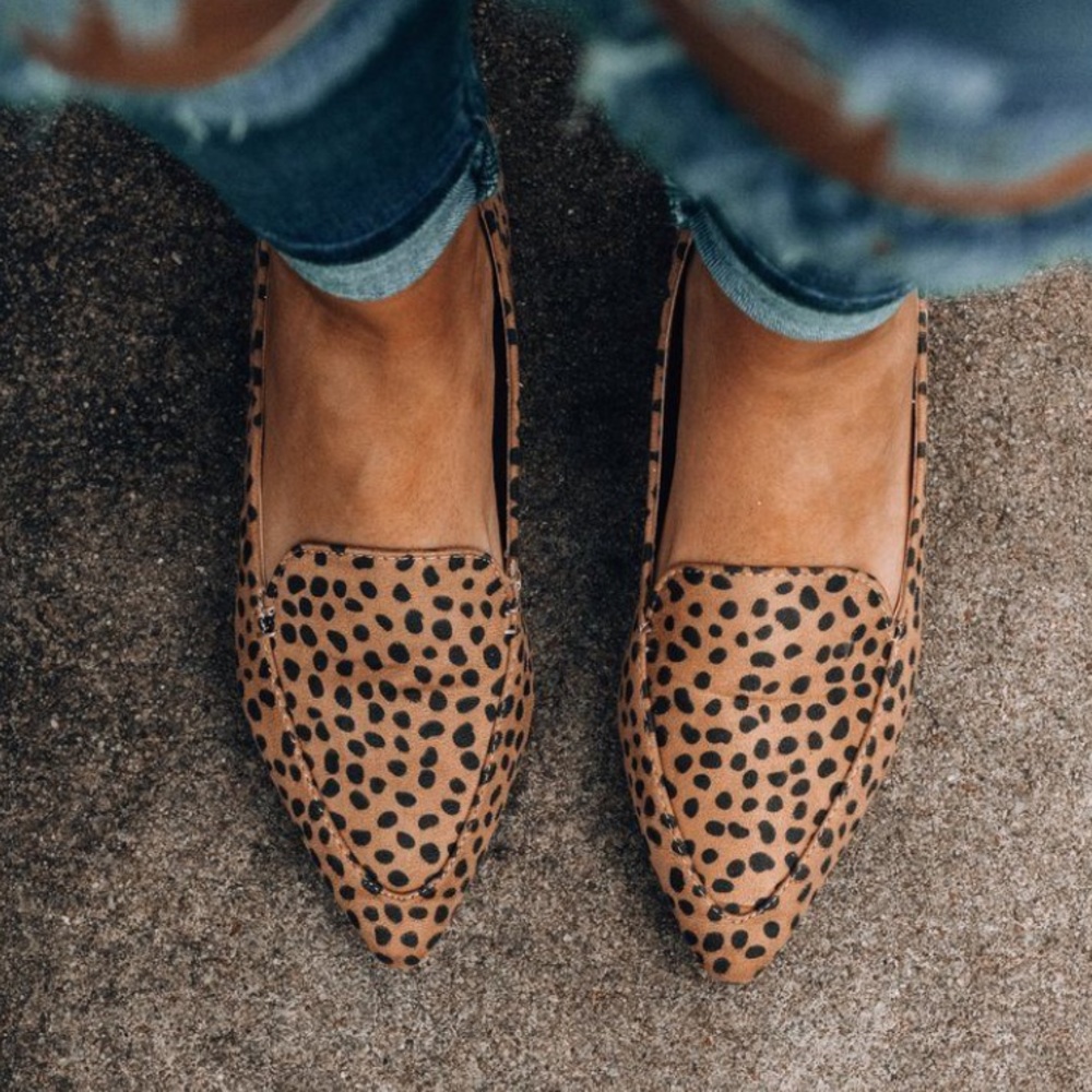 Spotted Leopard Loafer Flats